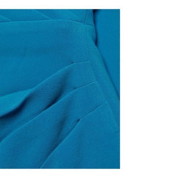 TERI JON by Rickie Freeman Blue Flower shoulder Crepe Cocktail Dress size 6 NWT - Picture 12 of 12